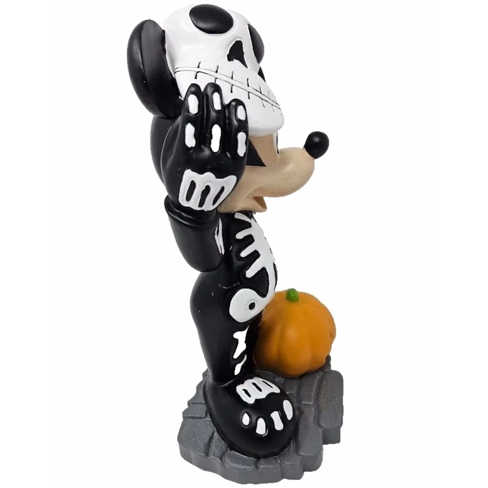 Disney Halloween Mickey Mouse Figurine With Skeleton‎ Costume & Jack O Lantern